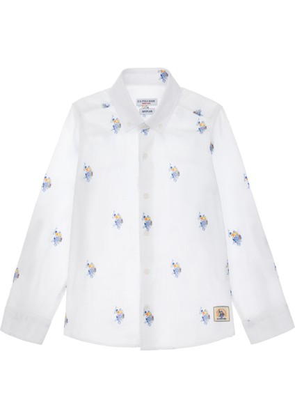 Erkek Çocuk Beyaz Gömlek Desenli 50300412-VR013 fiyatları
