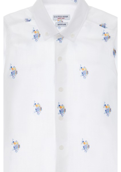 Erkek Çocuk Beyaz Gömlek Desenli 50300412-VR013 fırsatları