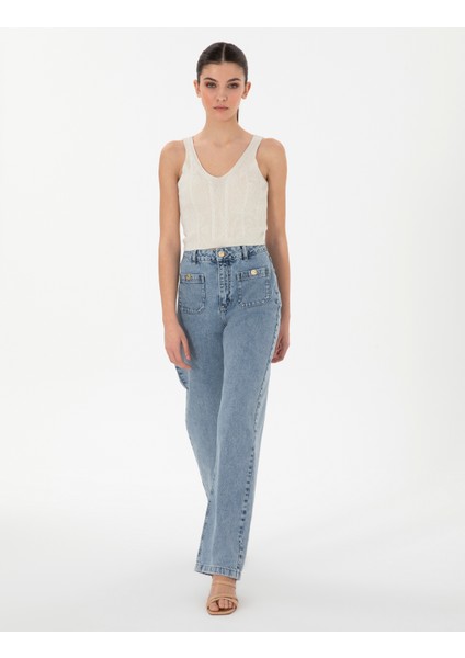 Kadın Açık Mavi Jean Pantolon 50301288-VR095