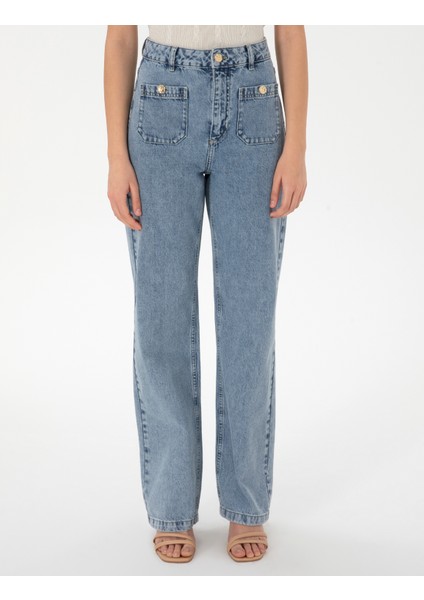Kadın Açık Mavi Jean Pantolon 50301288-VR095