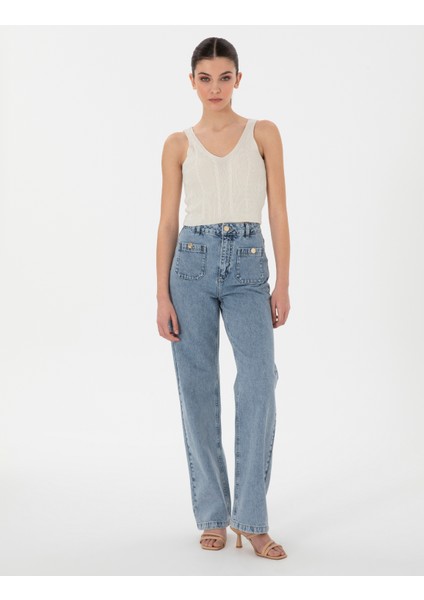Kadın Açık Mavi Jean Pantolon 50301288-VR095