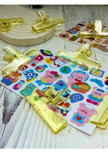 Şeffaf Sarı Renk Çok Fonksiyonlu Fotoğraf Klipsi/fotoğraf Mandalı /ataş / Kitap Ayracı