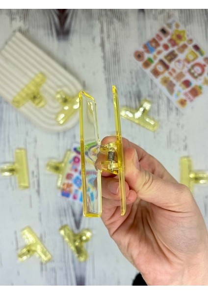 Şeffaf Sarı Renk Çok Fonksiyonlu Fotoğraf Klipsi/fotoğraf Mandalı /ataş / Kitap Ayracı modelleri