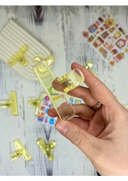 Şeffaf Sarı Renk Çok Fonksiyonlu Fotoğraf Klipsi/fotoğraf Mandalı /ataş / Kitap Ayracı indirimleri