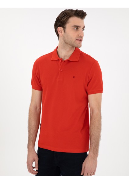 Erkek Kırmızı Slim Fit %100 Pamuk Polo Yaka Basic Tişört 50306448-VR030 modelleri