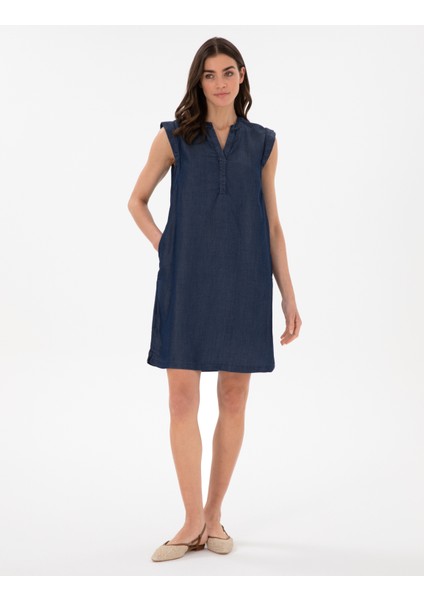 Kadın Indigo A Kesim Jean Elbise 50306783-VR028