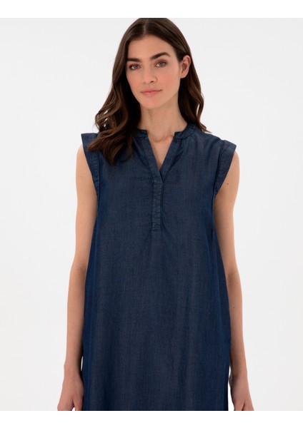 Kadın Indigo A Kesim Jean Elbise 50306783-VR028