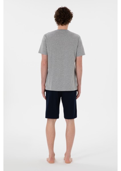Erkek Gri Melanj Pijama Takım 50309821-VR086 indirimleri