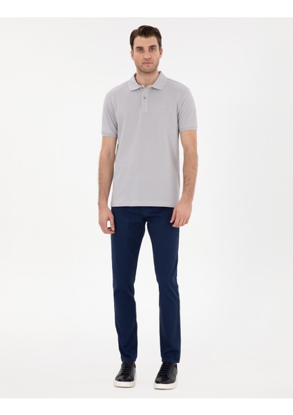 Erkek Açık Gri Slim Fit Kıvrılmaz Polo Yaka Basic Tişört 50302561-VR001 fırsatları