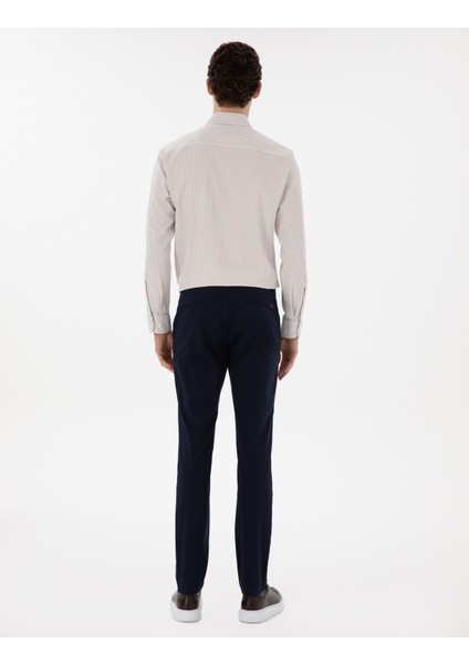 Erkek Lacivert Slim Fit Yazlık Kanvas Pantolon 50305450-VR033