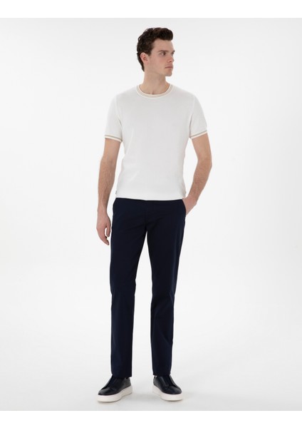 Erkek Lacivert Regular Fit Basic Kanvas Pantolon 50305473-VR033