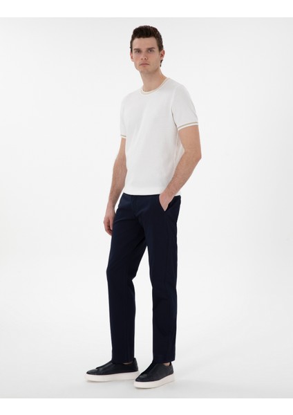 Erkek Lacivert Regular Fit Basic Kanvas Pantolon 50305473-VR033