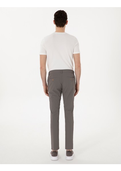 Erkek Vizon Slim Fit Jogger Kanvas Pantolon 50305880-VR052