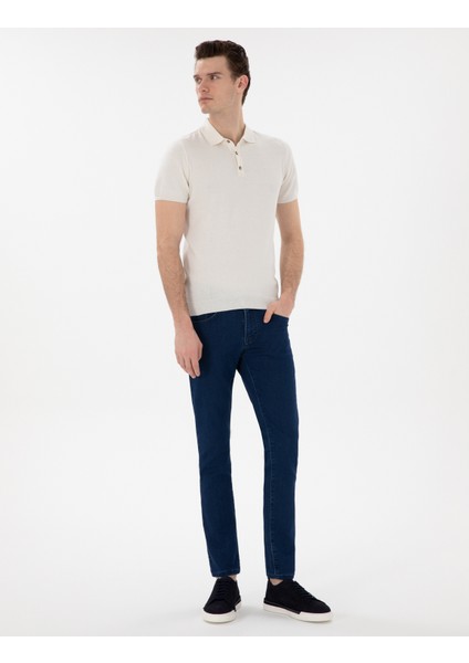 Erkek Lacivert Slim Fit Jean Pantolon 50302640-VR033