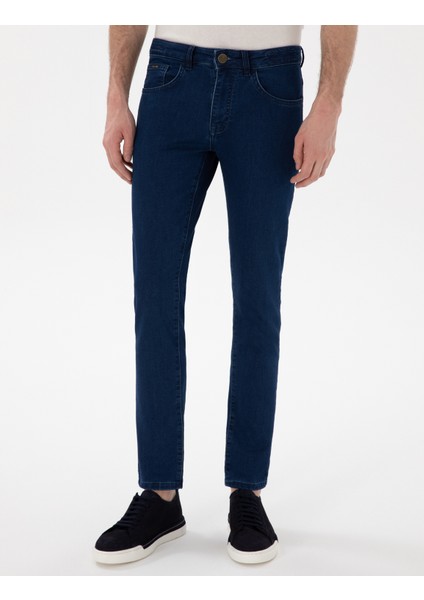 Erkek Lacivert Slim Fit Jean Pantolon 50302640-VR033