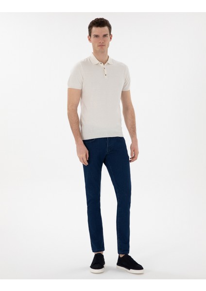 Erkek Lacivert Slim Fit Jean Pantolon 50302640-VR033