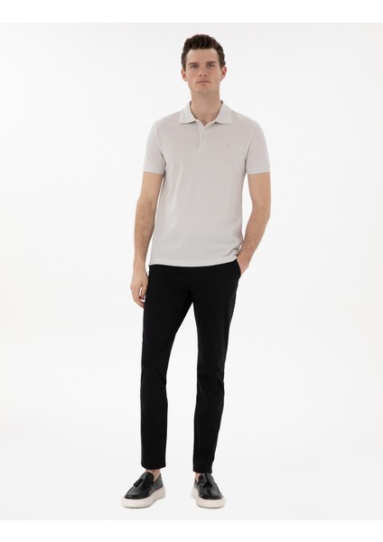 Erkek Siyah Slim Fit Yazlık Kanvas Pantolon 50305450-VR046