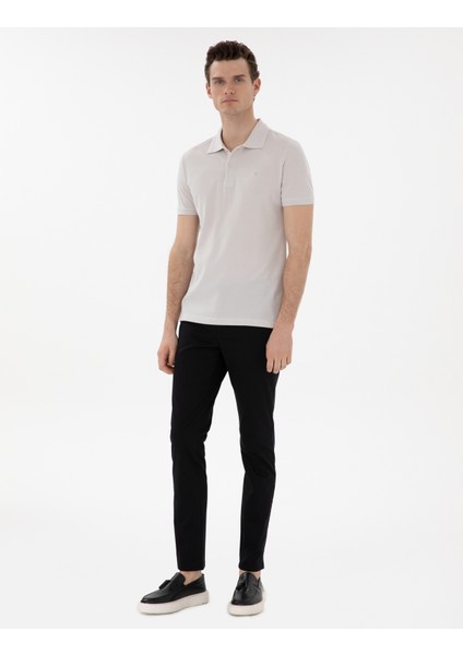 Erkek Siyah Slim Fit Yazlık Kanvas Pantolon 50305450-VR046