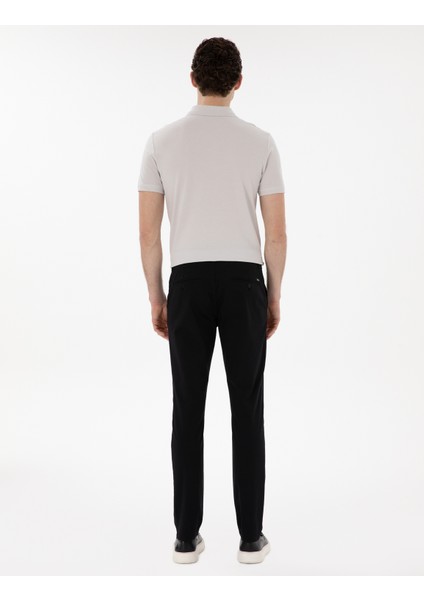Erkek Siyah Slim Fit Yazlık Kanvas Pantolon 50305450-VR046