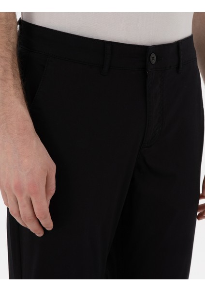 Erkek Siyah Slim Fit Yazlık Kanvas Pantolon 50305450-VR046