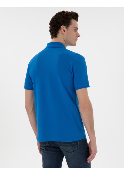 Erkek Saks Slim Fit Kıvrılmaz Polo Yaka Basic Tişört 50302561-VR045