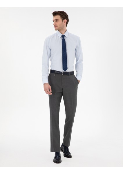 Erkek Açık Mavi Slim Fit Uzun Kollu Basic Gömlek 50307297-VR003