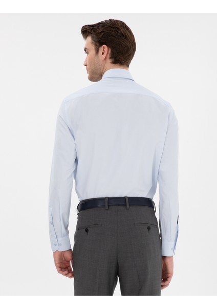 Erkek Açık Mavi Slim Fit Uzun Kollu Basic Gömlek 50307297-VR003