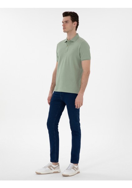 Erkek Çağla Yeşili Slim Fit Kıvrılmaz Polo Yaka Basic Tişört 50302561-VR016 fırsatları
