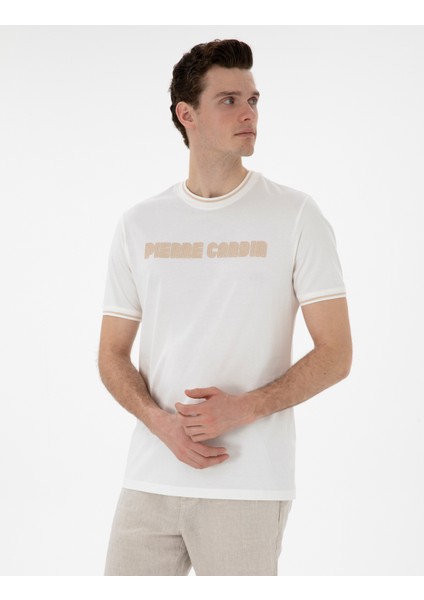 Erkek Ekru Regular Fit Tişört 50302582-VR019