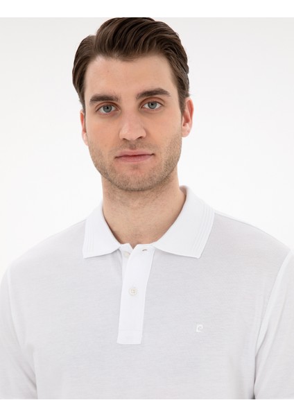 Erkek Beyaz Slim Fit Kıvrılmaz Polo Yaka Basic Tişört 50302561-VR013 fiyatları