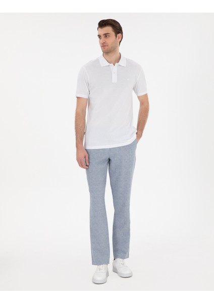 Erkek Beyaz Slim Fit Kıvrılmaz Polo Yaka Basic Tişört 50302561-VR013 fırsatları