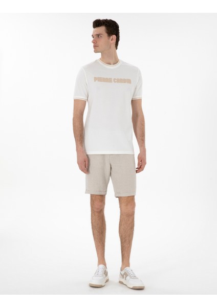 Erkek Ekru Regular Fit Tişört 50302582-VR019