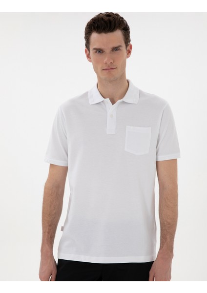 Erkek Beyaz Regular Fit Kıvrılmaz Polo Yaka Basic Tişört 50302538-VR013 modelleri