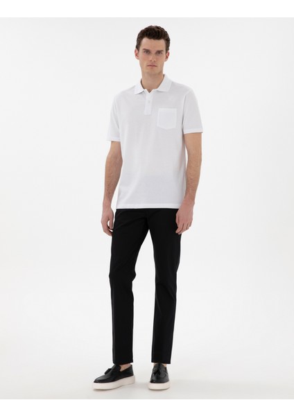 Erkek Beyaz Regular Fit Kıvrılmaz Polo Yaka Basic Tişört 50302538-VR013 fırsatları