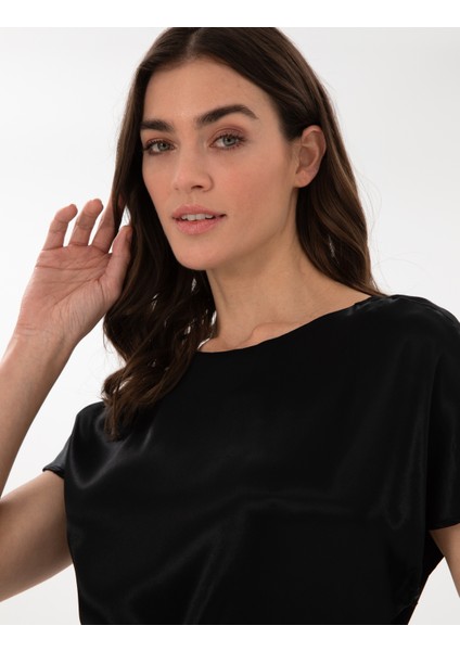 Kadın Siyah Comfort Fit Dokuma Elbise 50301015-VR046