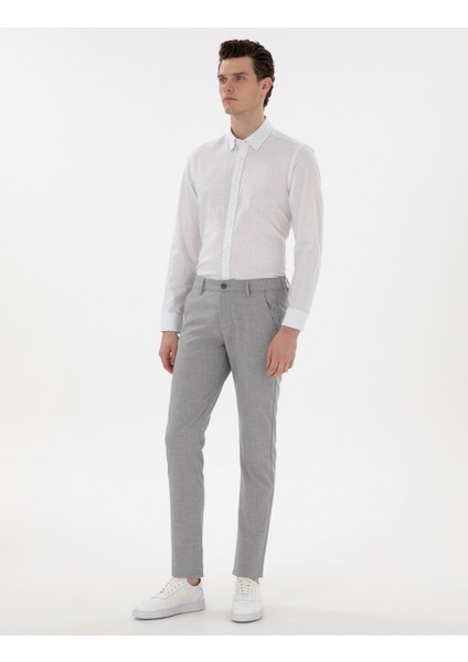 Erkek Gri Slim Fit Beli Lastikli Kanvas Pantolon 50301791-VR024 modelleri