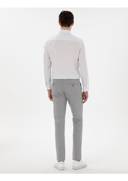 Erkek Gri Slim Fit Beli Lastikli Kanvas Pantolon 50301791-VR024 fırsatları