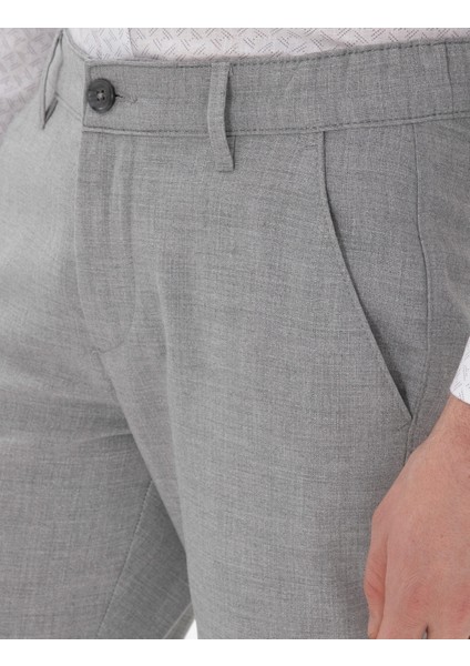 Erkek Gri Slim Fit Beli Lastikli Kanvas Pantolon 50301791-VR024 indirimleri