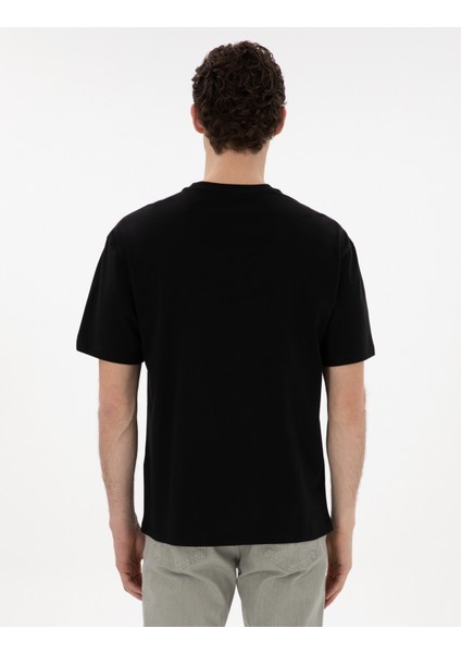 Erkek Siyah Comfort Fit Basic Tişört 50306991-VR046