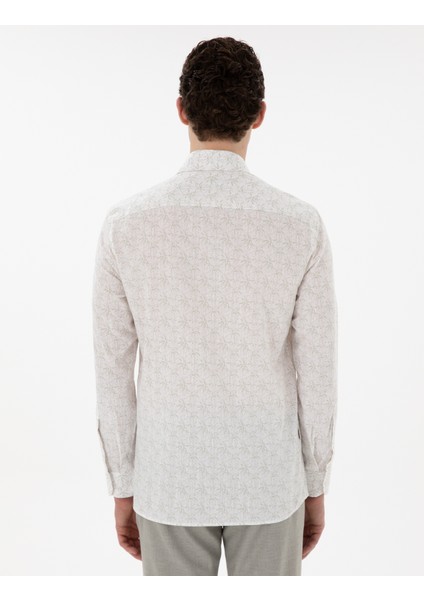 Erkek Haki Slim Fit Uzun Kollu Gömlek 50304548-VR027 indirimleri