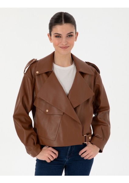 Kadın Kahverengi Crop Top Mont 50306882-VR029