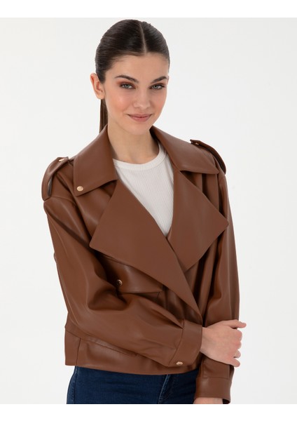 Kadın Kahverengi Crop Top Mont 50306882-VR029