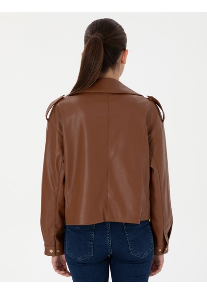 Kadın Kahverengi Crop Top Mont 50306882-VR029