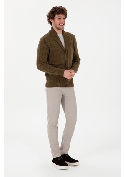 Slim Fit Erkek Haki Hırka Kolsuz %80 Akrilik Kumaş ile Şık Görünüm fırsatları