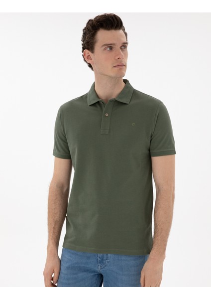 Erkek Haki Slim Fit Kıvrılmaz Polo Yaka Basic Tişört 50302561-VR027 modelleri