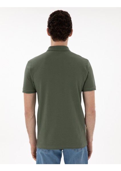 Erkek Haki Slim Fit Kıvrılmaz Polo Yaka Basic Tişört 50302561-VR027 indirimleri
