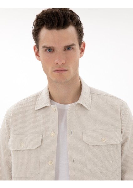 Erkek Bej Rahat Kalıp Uzun Kollu Gömlek 50304593-VR011 fiyatları