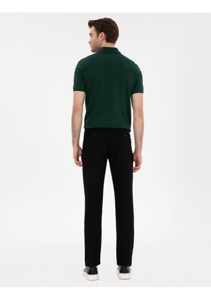 Erkek Siyah Slim Fit Beli Lastikli Kanvas Pantolon 50301791-VR046 fırsatları