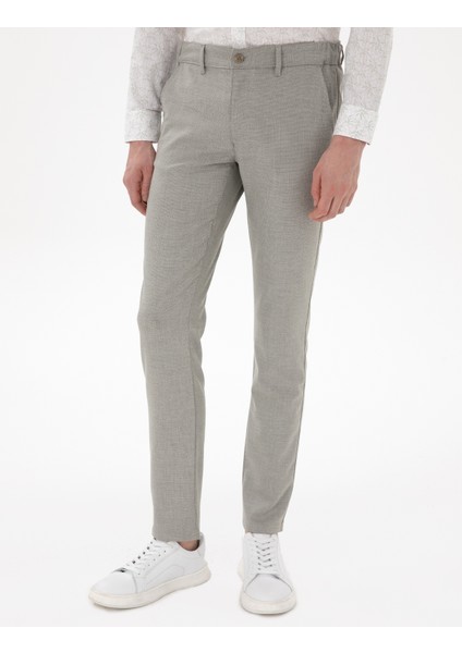 Erkek Haki Slim Fit Yazlık Kanvas Pantolon 50301803-VR027