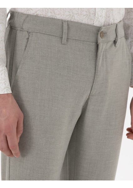 Erkek Haki Slim Fit Yazlık Kanvas Pantolon 50301803-VR027